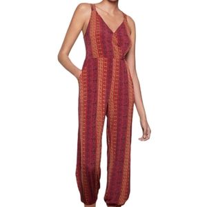 BCBGeneration Brown and Burgundy Cropped Jumpsuit Small NWOT
